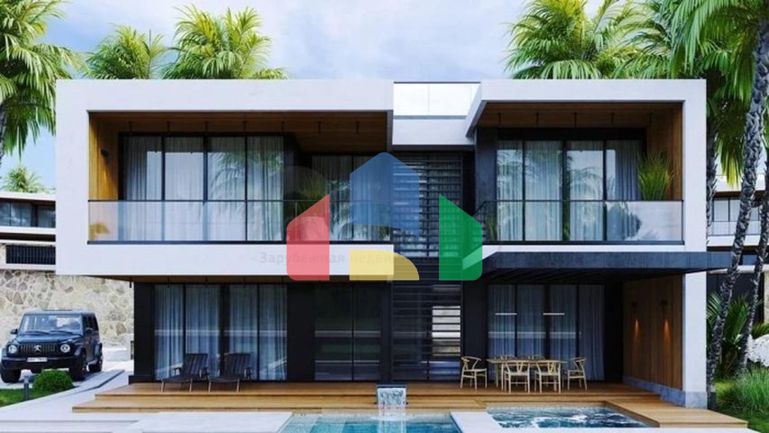 Двоповерхова вілла з видом на море в районі Бекташ