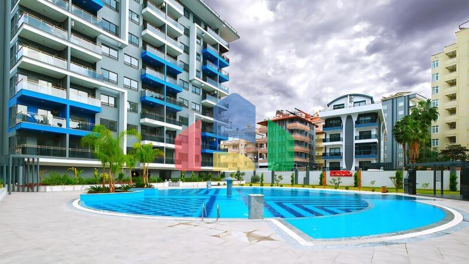 Квартира 2+1 в новом комплексе рядом с пляжем Клеопатра