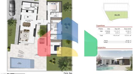 НОВЫЕ ОДНОЭТАЖНЫЕ ВИЛЛЫ НА ГОЛЬФ-КУРОРТЕ АЛЬТAНА, МУРСИЯ