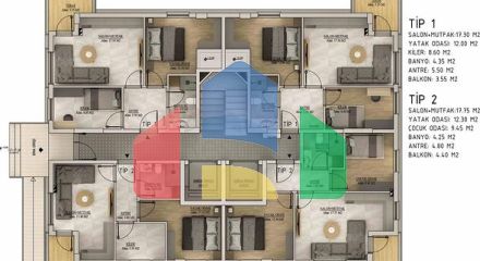 Квартиры планировки 1+1 и 2+1 в районе Белек - Анталия