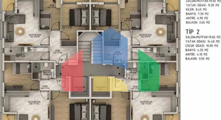 Квартиры планировки 1+1 и 2+1 в районе Белек - Анталия