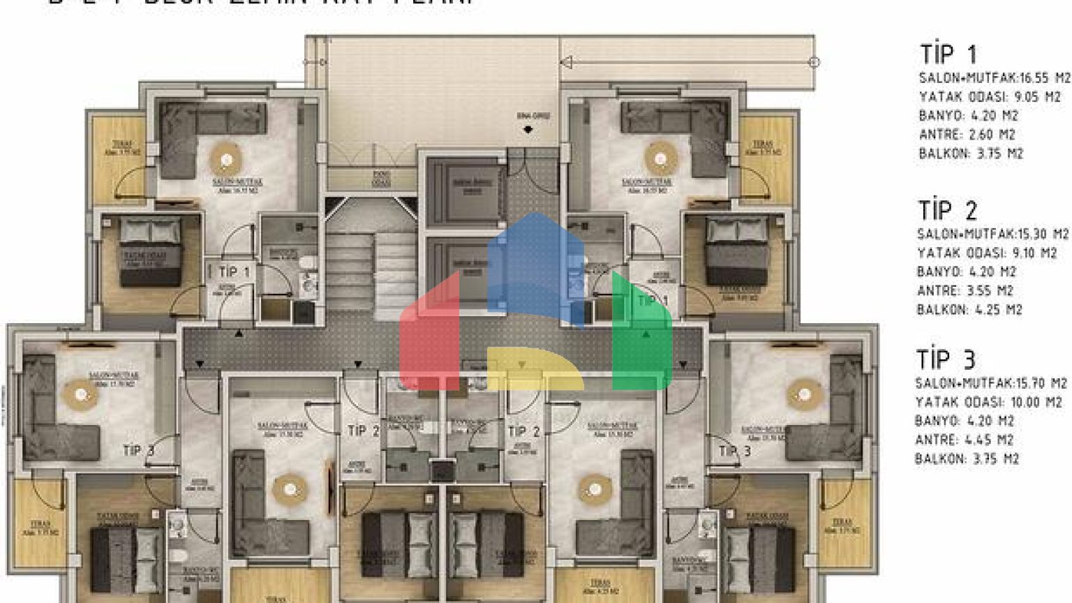 Квартиры планировки 1+1 и 2+1 в районе Белек - Анталия