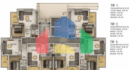 Квартиры планировки 1+1 и 2+1 в районе Белек - Анталия