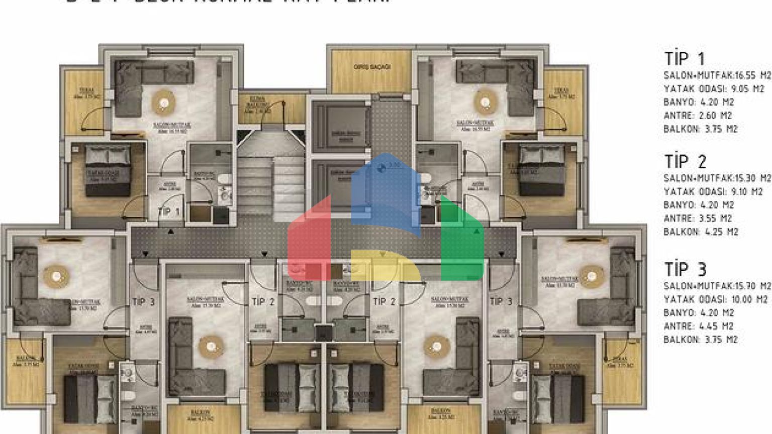 Квартиры планировки 1+1 и 2+1 в районе Белек - Анталия