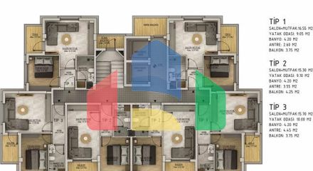 Квартиры планировки 1+1 и 2+1 в районе Белек - Анталия