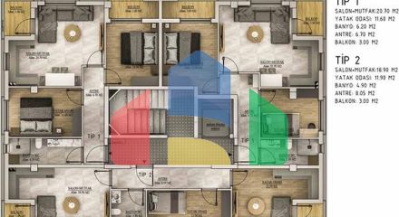 Квартиры планировки 1+1 и 2+1 в районе Белек - Анталия