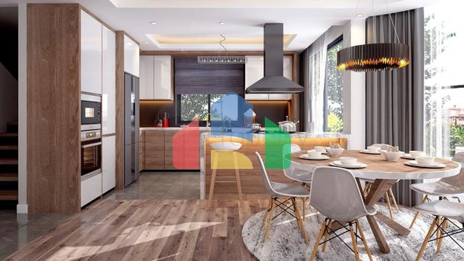 Виллы 4+1 с собственным бассейном в Кадрие Белеке