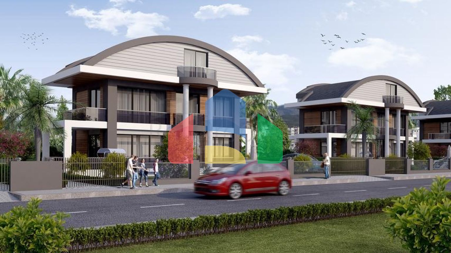 Виллы 4+1 с собственным бассейном в Кадрие Белеке