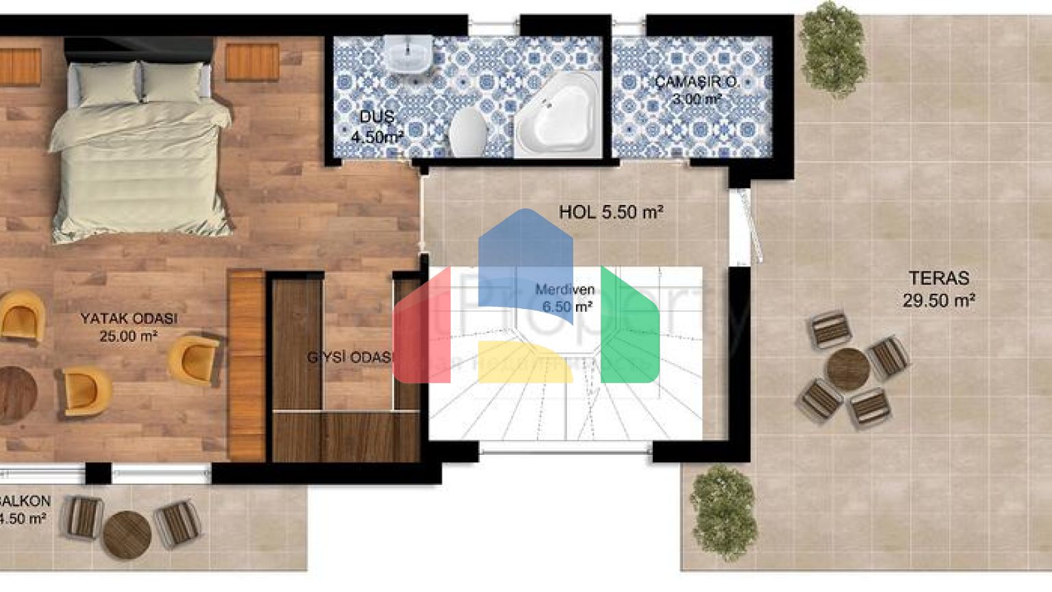 Вілли планування 4 + 1 в районі Сіде - Анталія