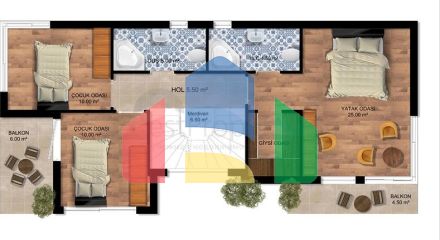 Вілли планування 4 + 1 в районі Сіде - Анталія