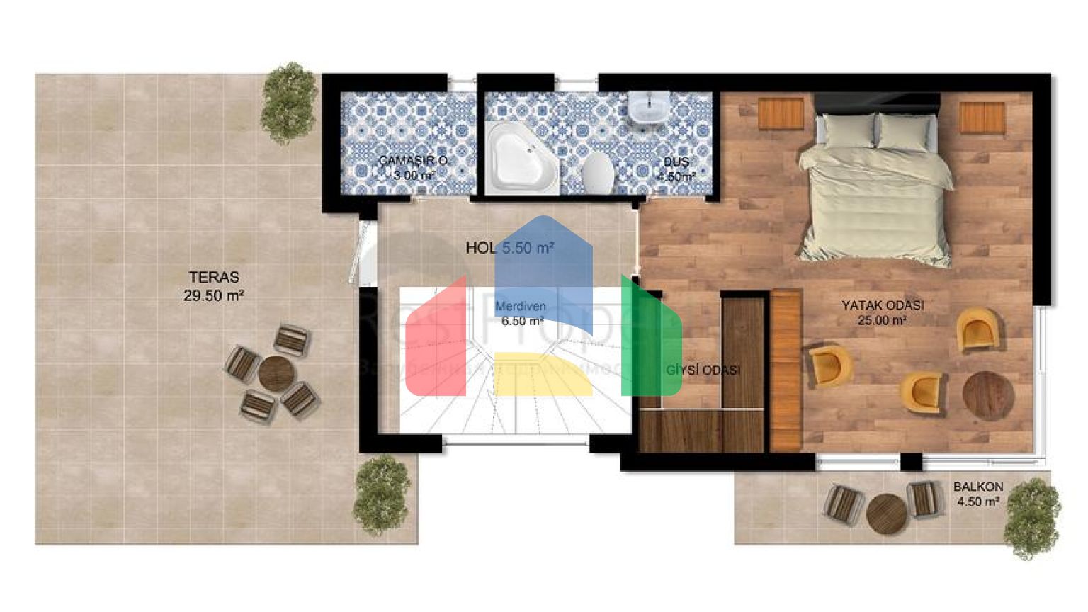 Вілли планування 4 + 1 в районі Сіде - Анталія