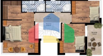 Вілли планування 4 + 1 в районі Сіде - Анталія
