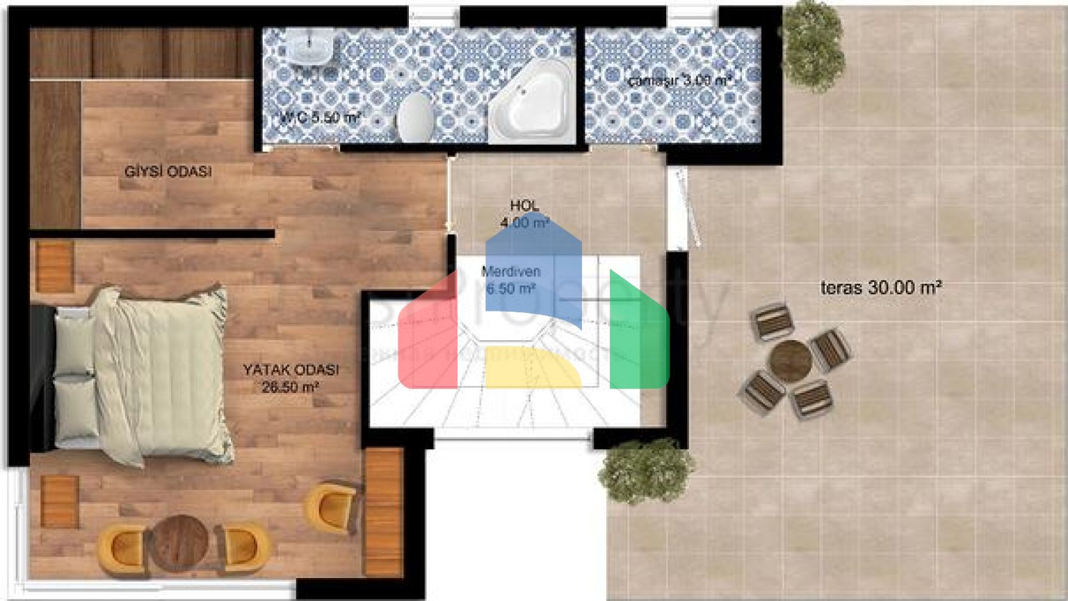 Вілли планування 4 + 1 в районі Сіде - Анталія