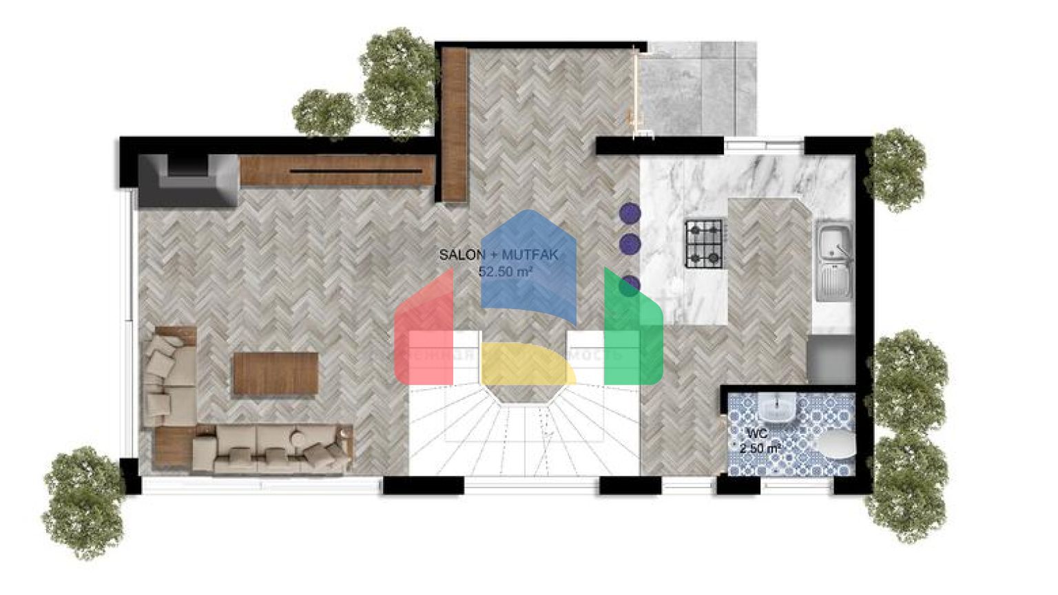 Вілли планування 4 + 1 в районі Сіде - Анталія