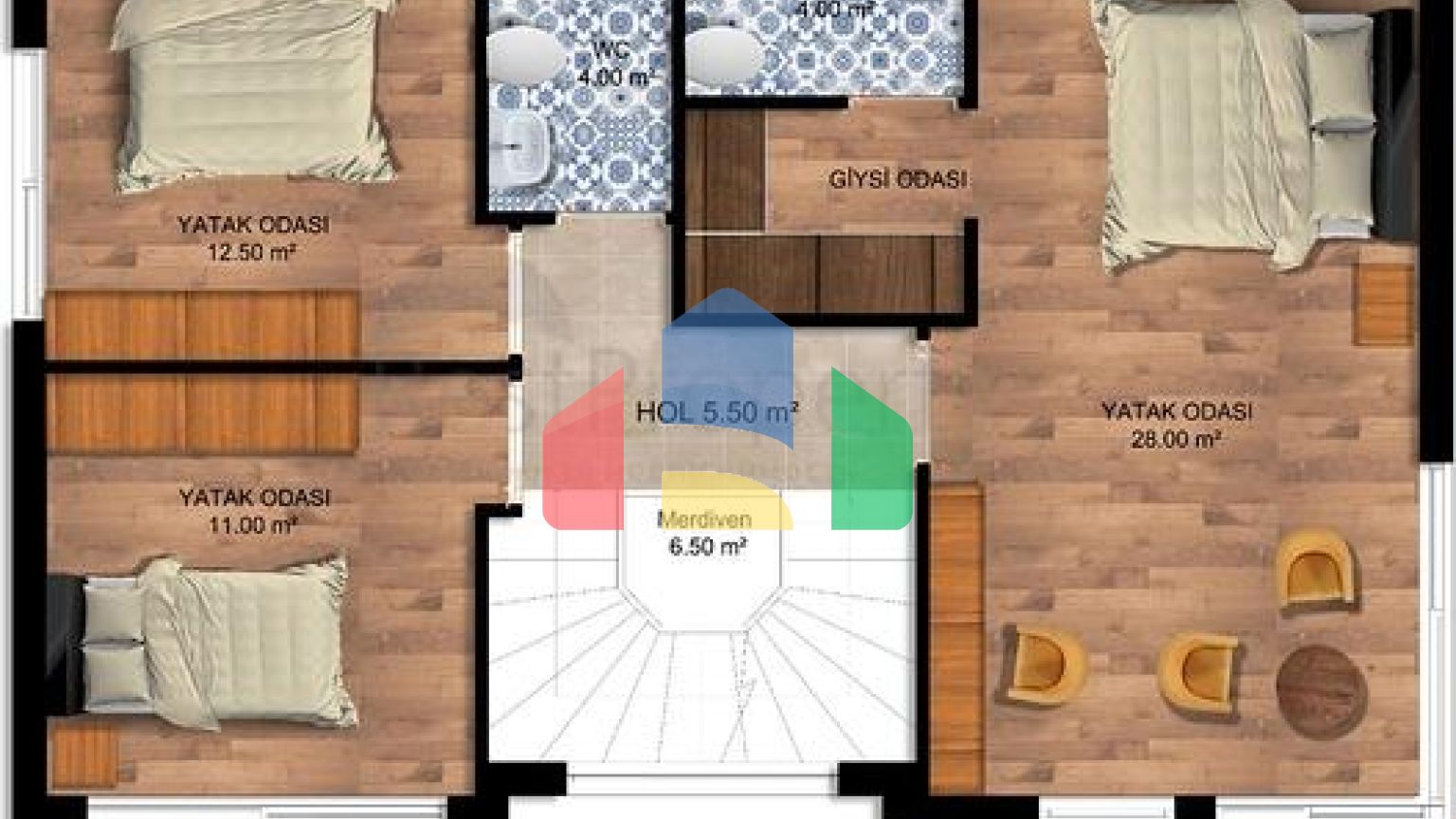Вілли планування 4 + 1 в районі Сіде - Анталія
