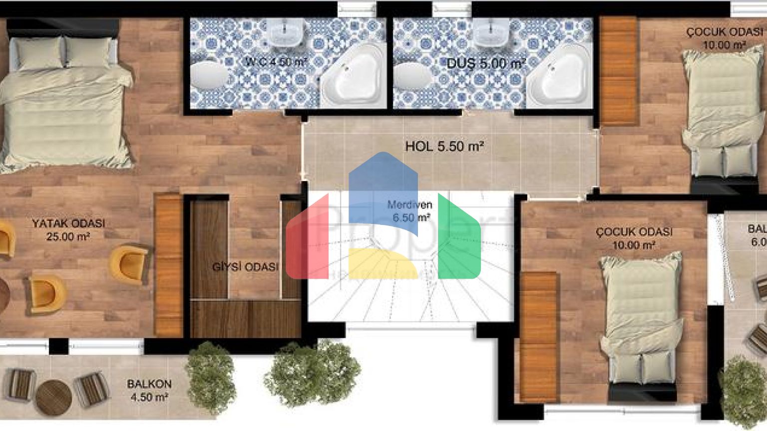 Вілли планування 4 + 1 в районі Сіде - Анталія