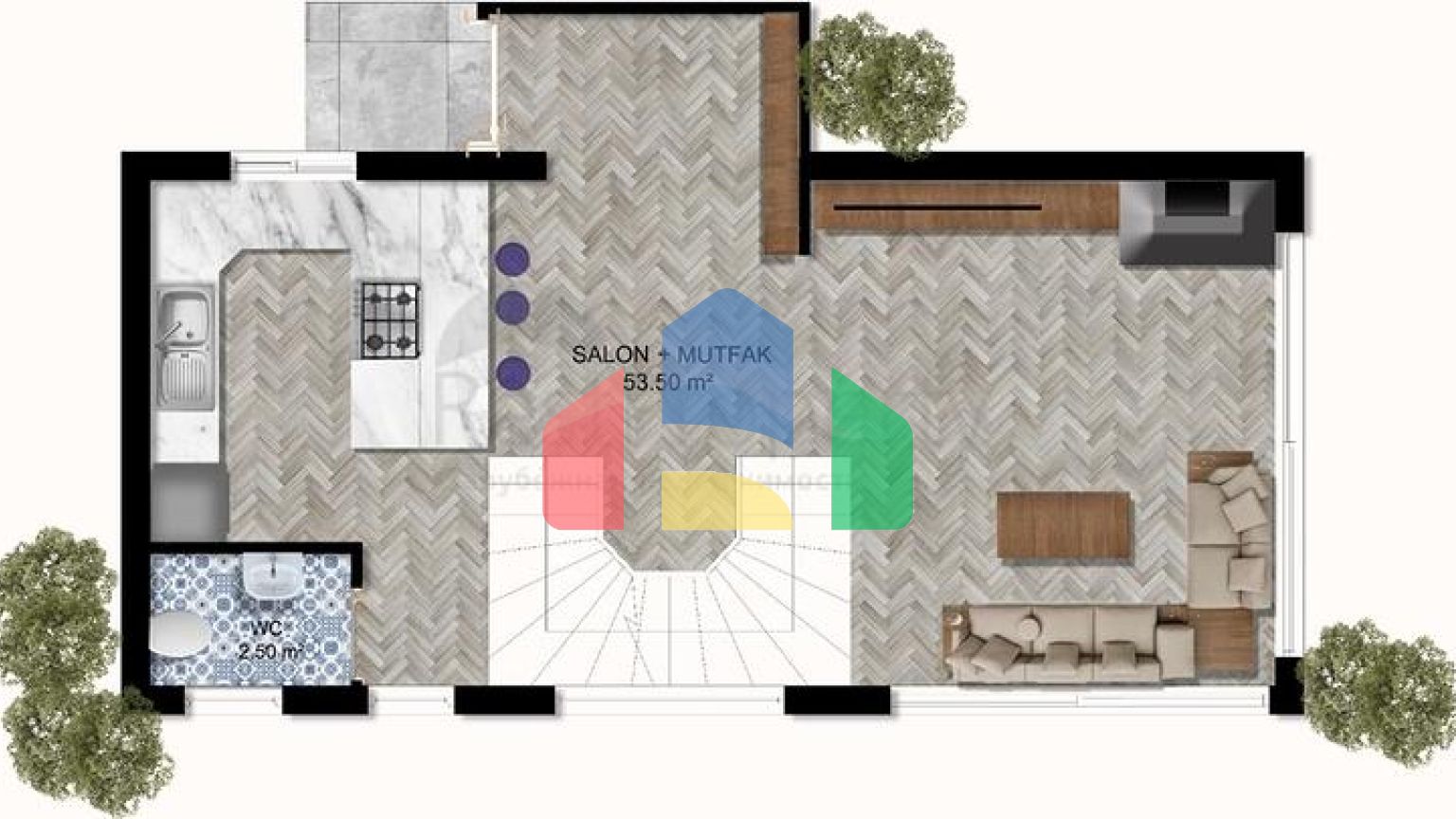 Вілли планування 4 + 1 в районі Сіде - Анталія
