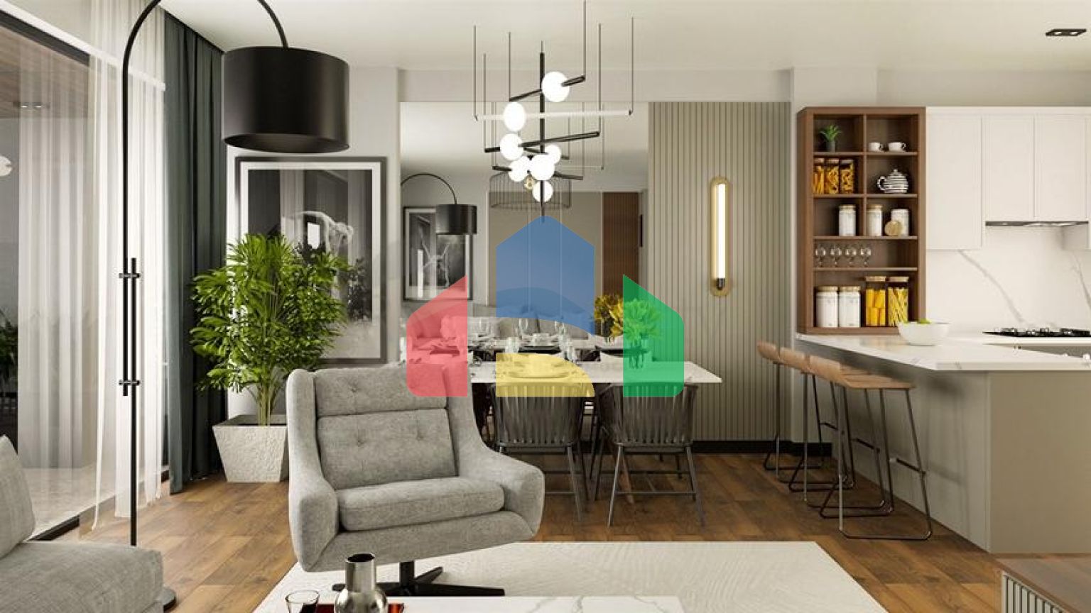 Квартира планировки 2+1 в районе Фетхие