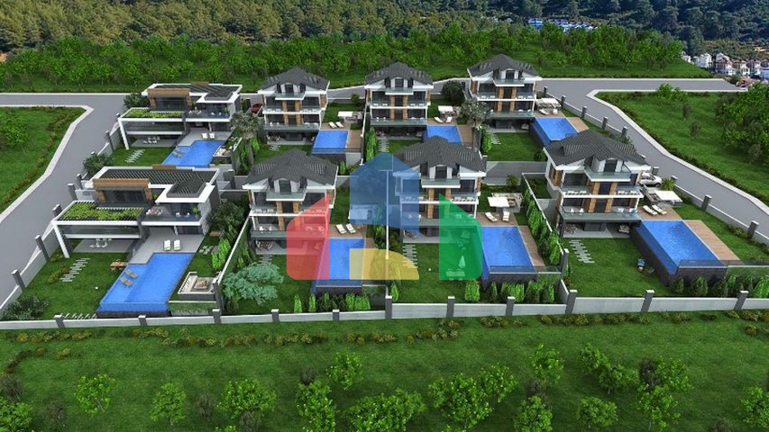 Вілла планування 4 + 1 в районі Фетхіє - Анталія