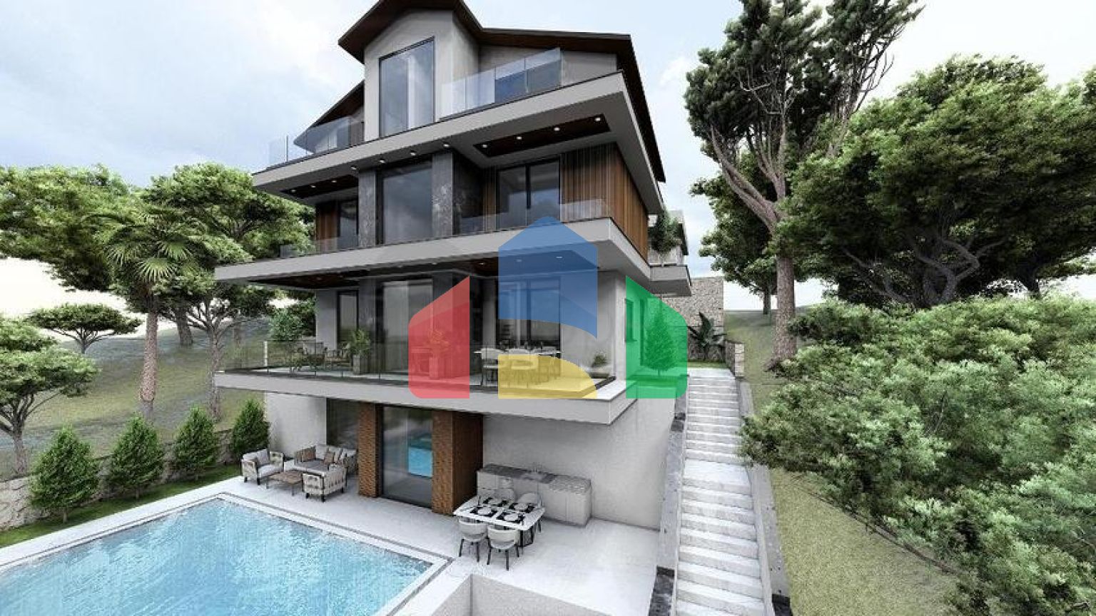 Вілла планування 4 + 1 в районі Фетхіє - Анталія