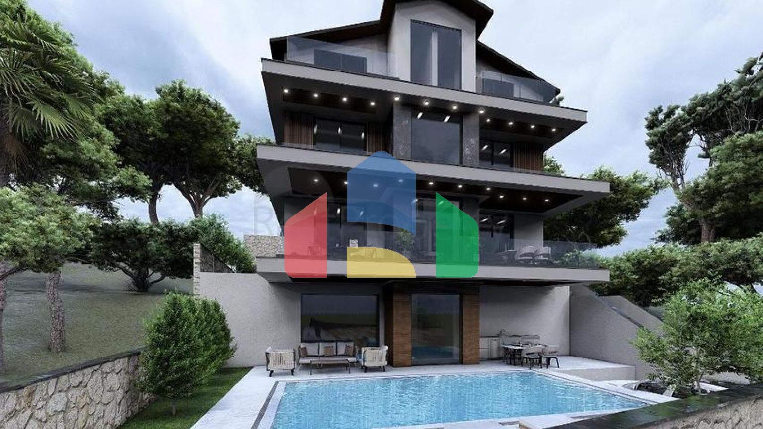 Вілла планування 4 + 1 в районі Фетхіє - Анталія