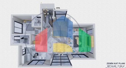 Вилла планировки 6+1 в районе Фетхие - Анталия