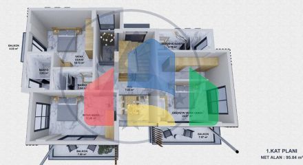 Вилла планировки 6+1 в районе Фетхие - Анталия
