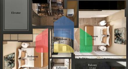 Вилла планировки 3+1 в районе Фетхие - Анталия