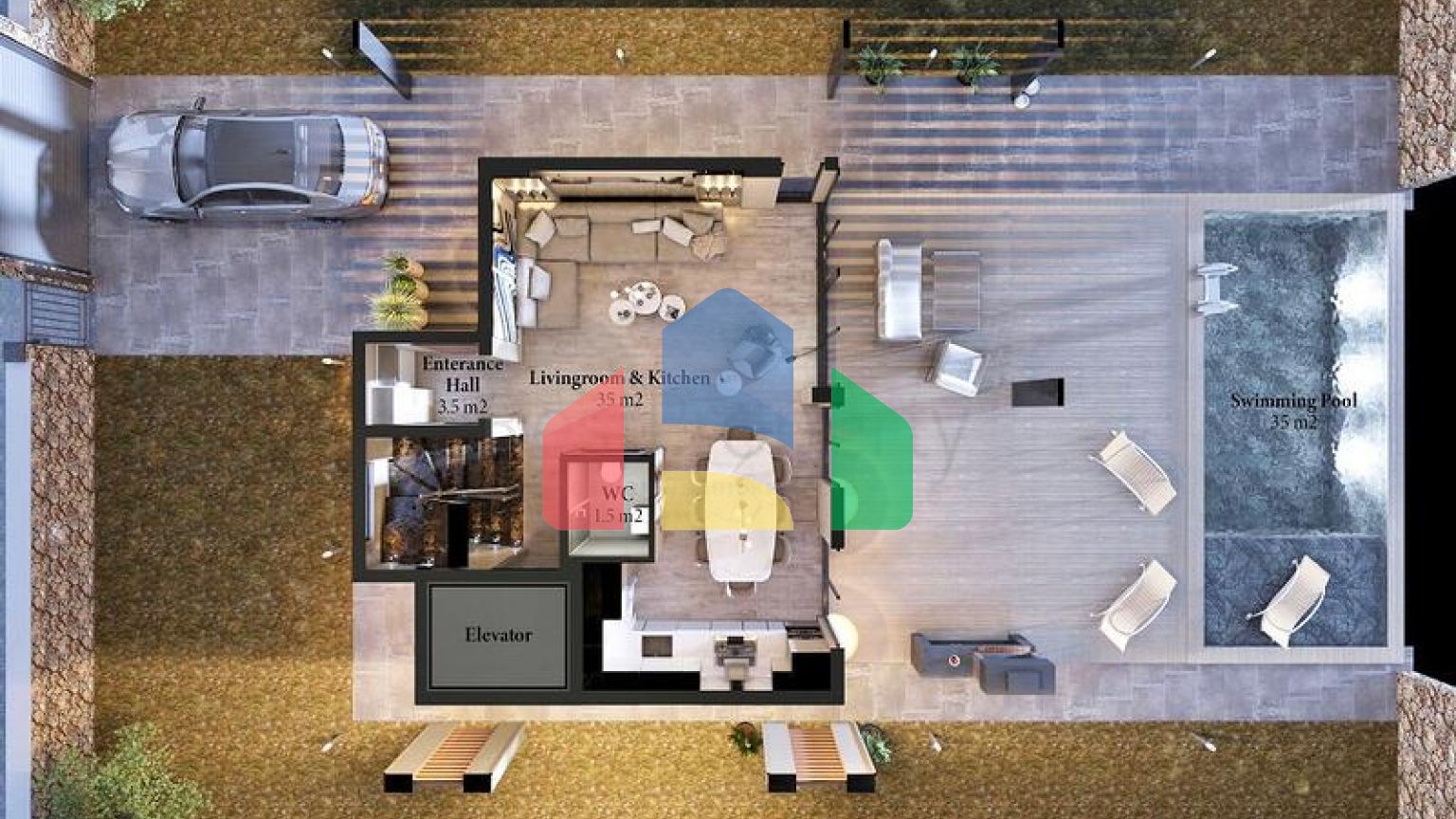 Вилла планировки 3+1 в районе Фетхие - Анталия