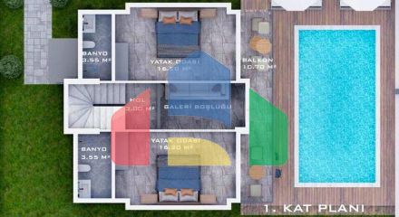 Квартира планування 4 + 1 в районі Фетхіє
