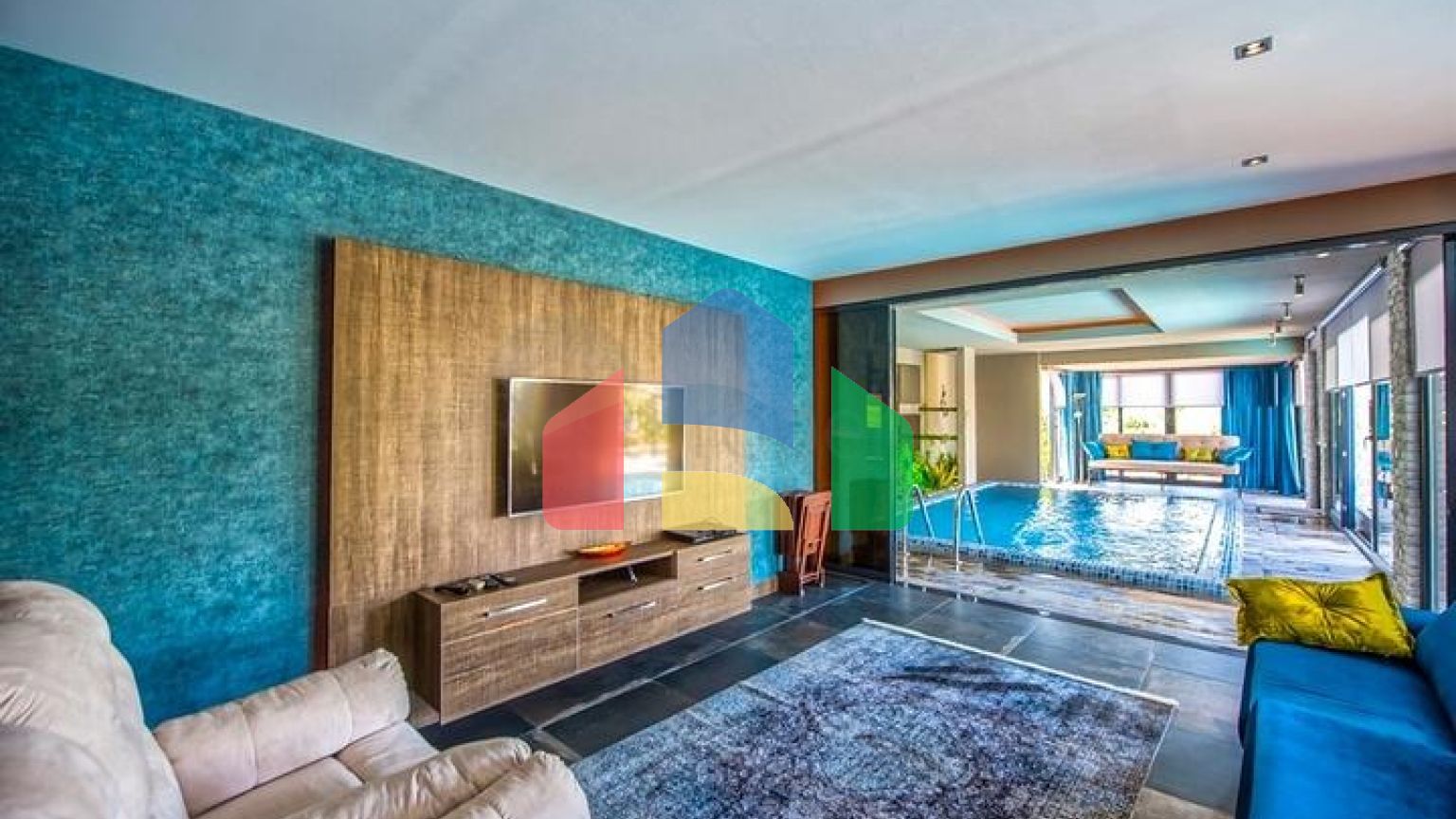 Вілла 3 + 1 з меблями з особистим басейном в Оваджике Фетхіє