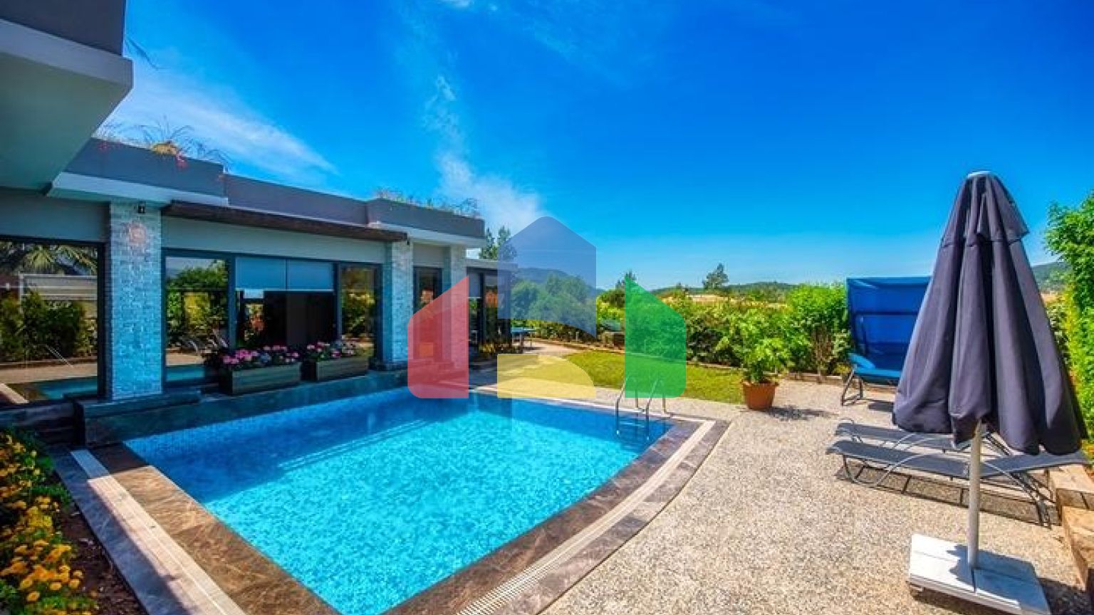 Вілла 3 + 1 з меблями з особистим басейном в Оваджике Фетхіє