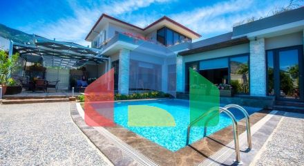 Вілла 3 + 1 з меблями з особистим басейном в Оваджике Фетхіє