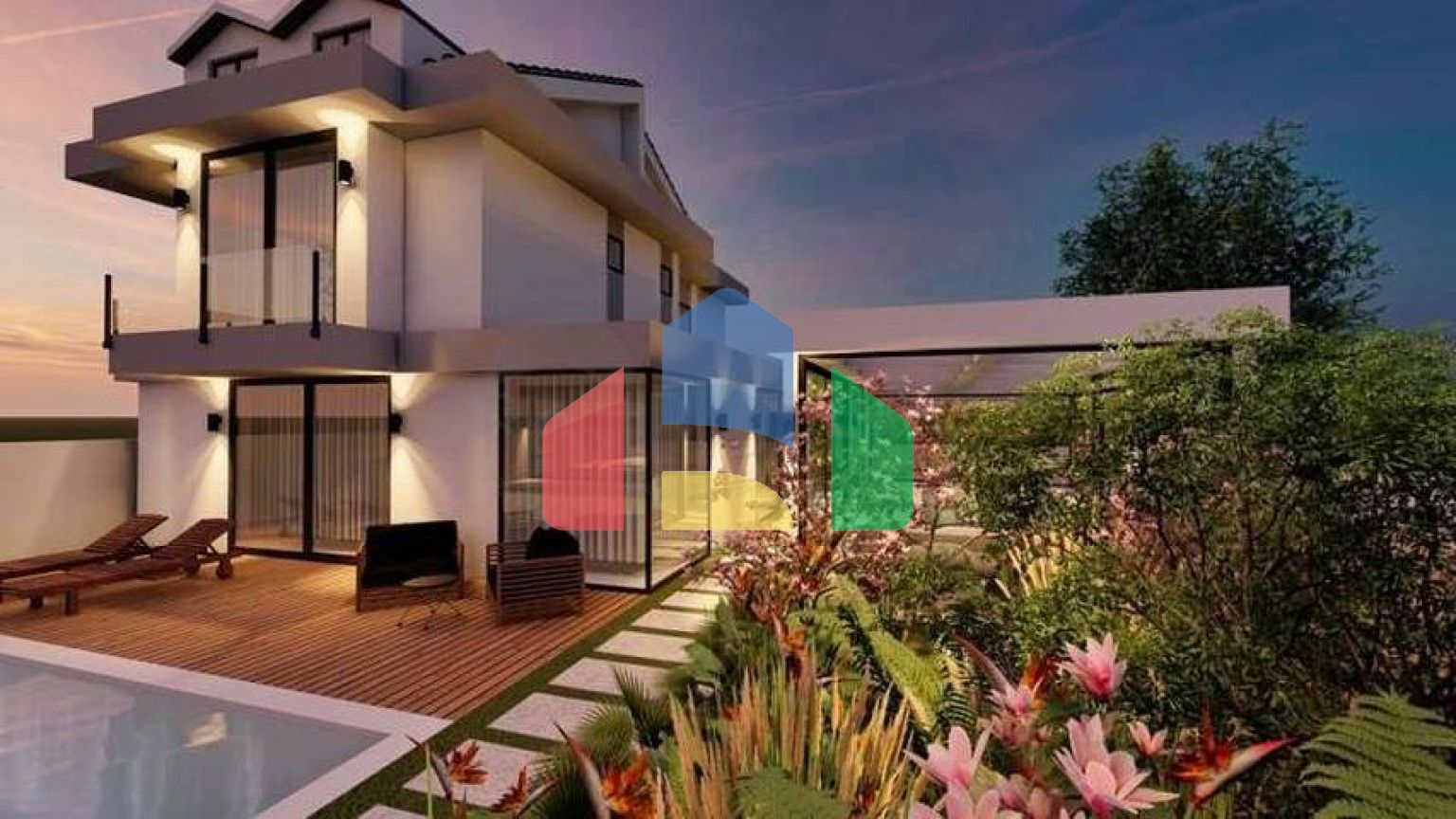 Вилла планировки 4+1  в районе Фетхие