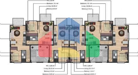 Квартира планування 1 + 1 в районі Фетхіє
