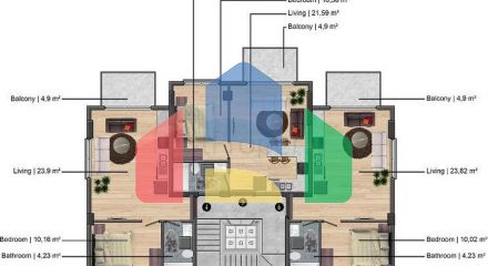 Квартира планування 1 + 1 в районі Фетхіє
