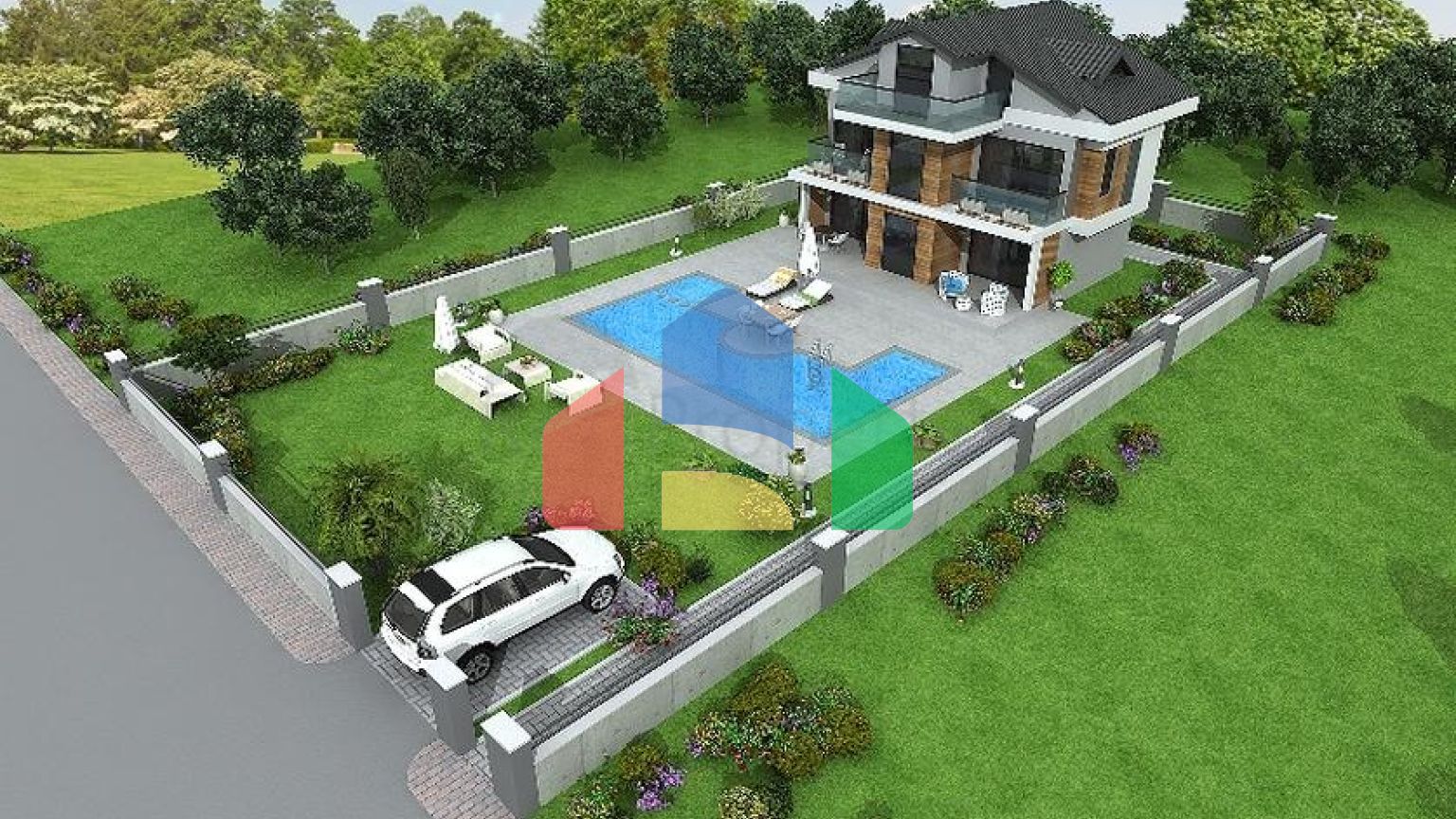 Вилла планировки 4+1 в удобно расположенном районе Фетхие