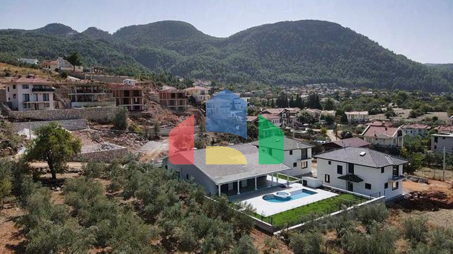 Вілла планування 3 + 1 в районі Фетхіє