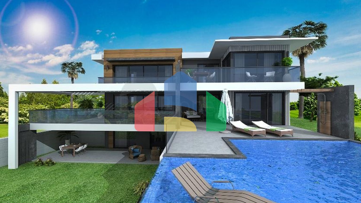 Вилла планировки 4+1 в районе Фетхие