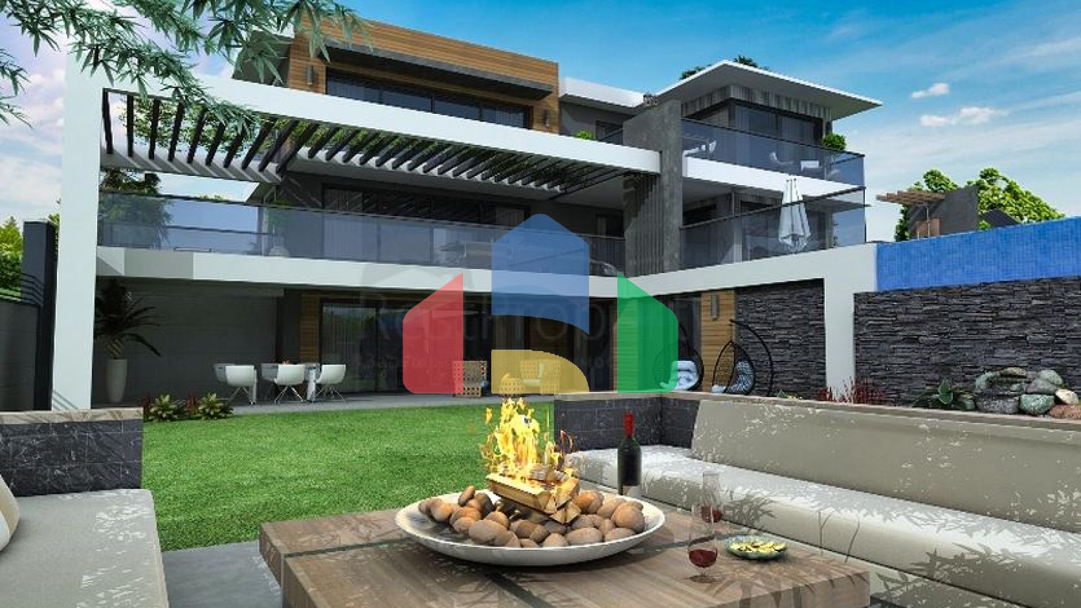 Вилла планировки 4+1 в районе Фетхие