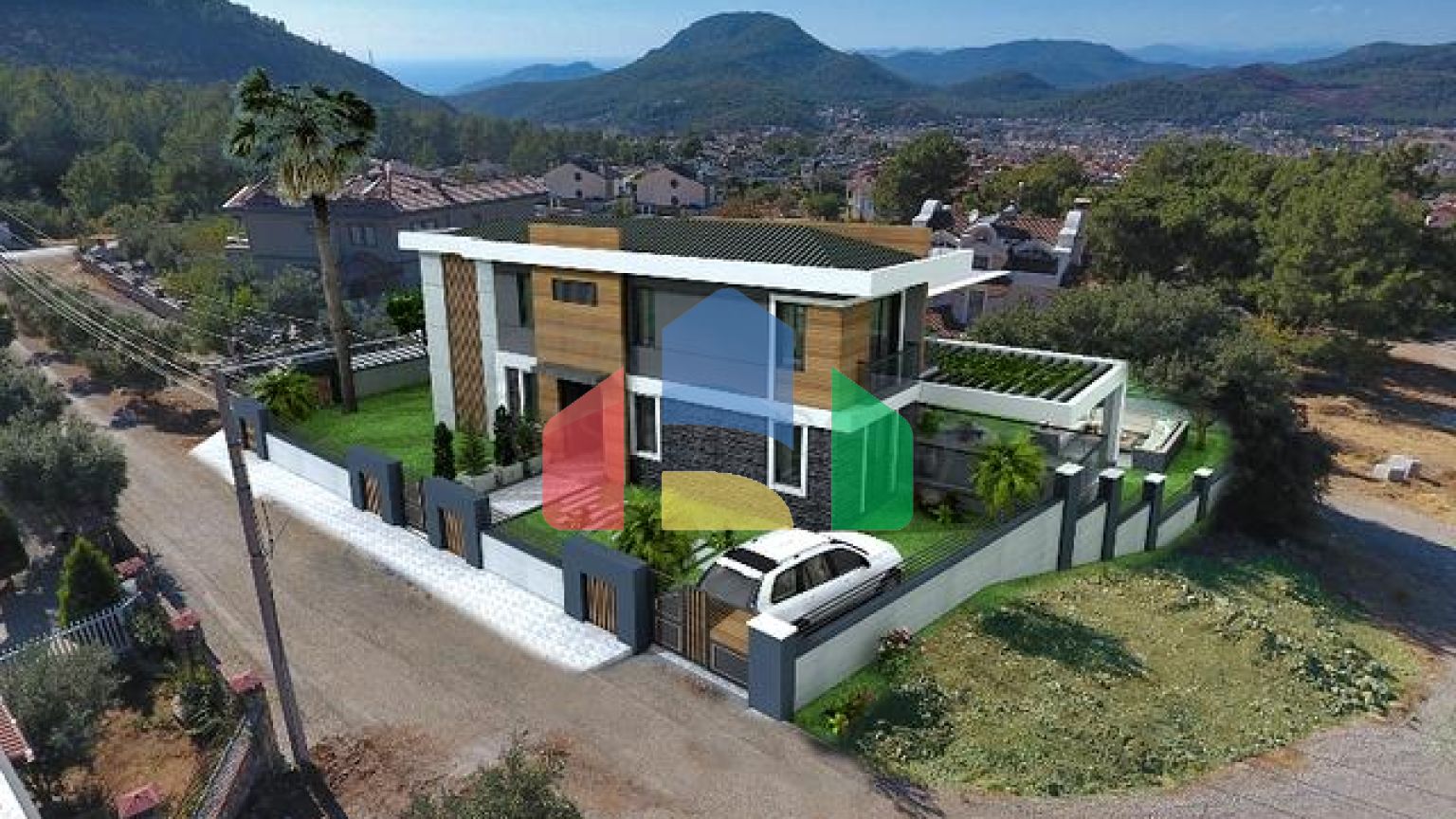 Вилла планировки 4+1 в районе Фетхие