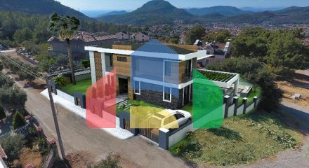 Вилла планировки 4+1 в районе Фетхие