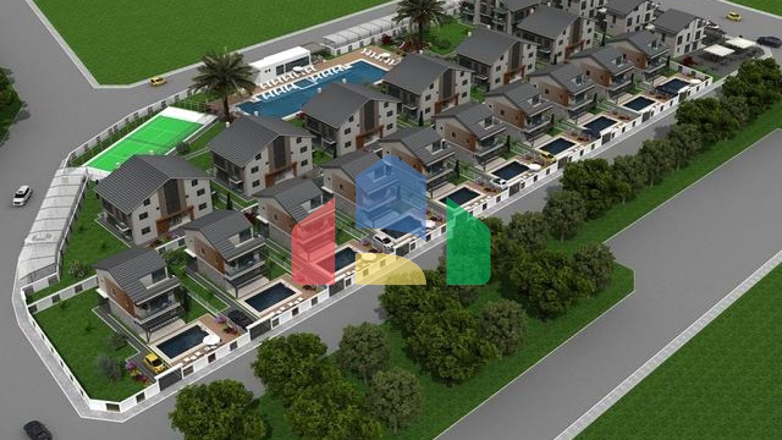 Квартира 2+1 4+1 і окрема вілла з 4 спальнями на продаж в районі Коджа-Чаліс