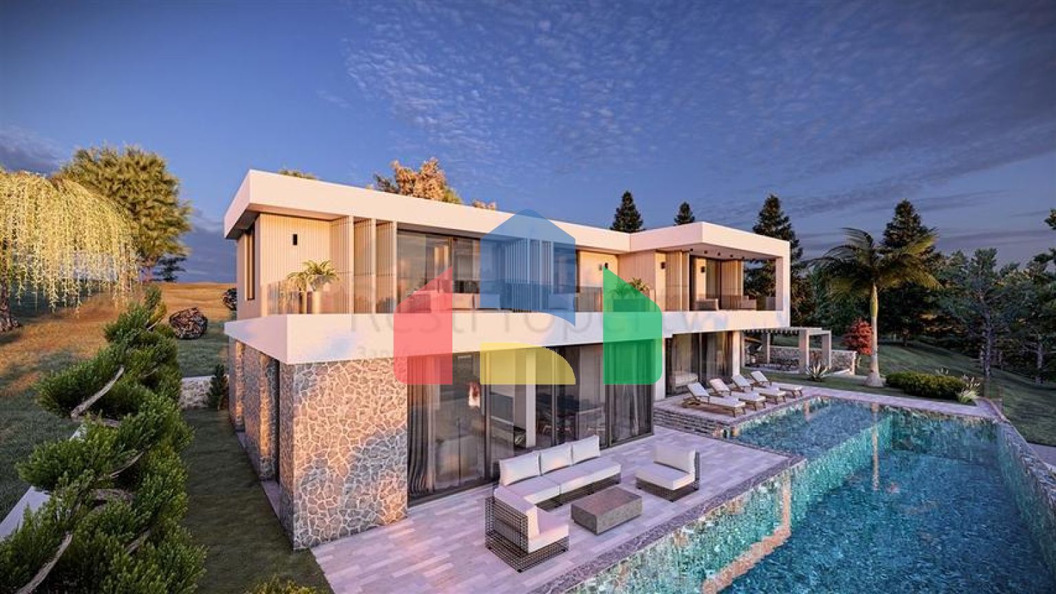 Розкішна вілла з панорамним видом на море в Калкані