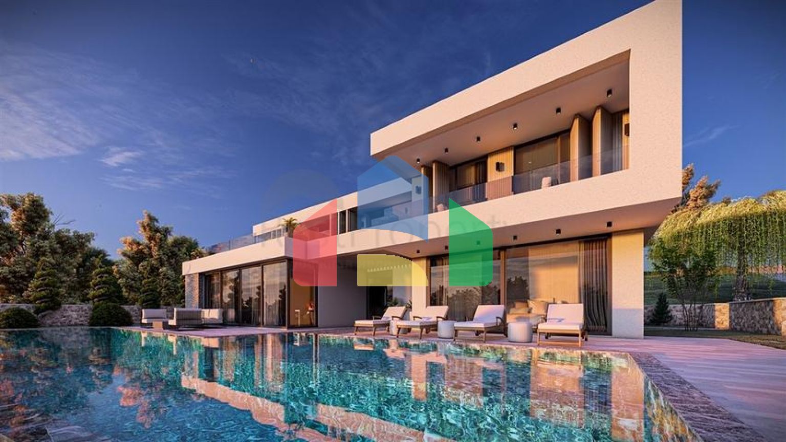 Розкішна вілла з панорамним видом на море в Калкані