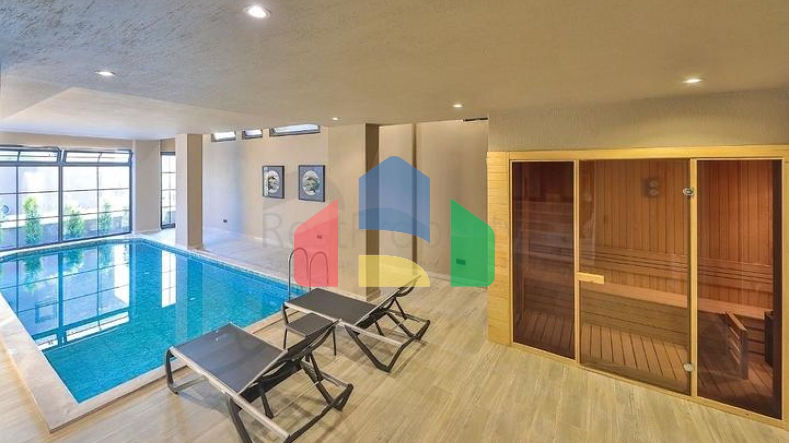 Элегантная вилла с бассейнами и видом на море в Калкане