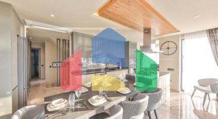 Элегантная вилла с бассейнами и видом на море в Калкане