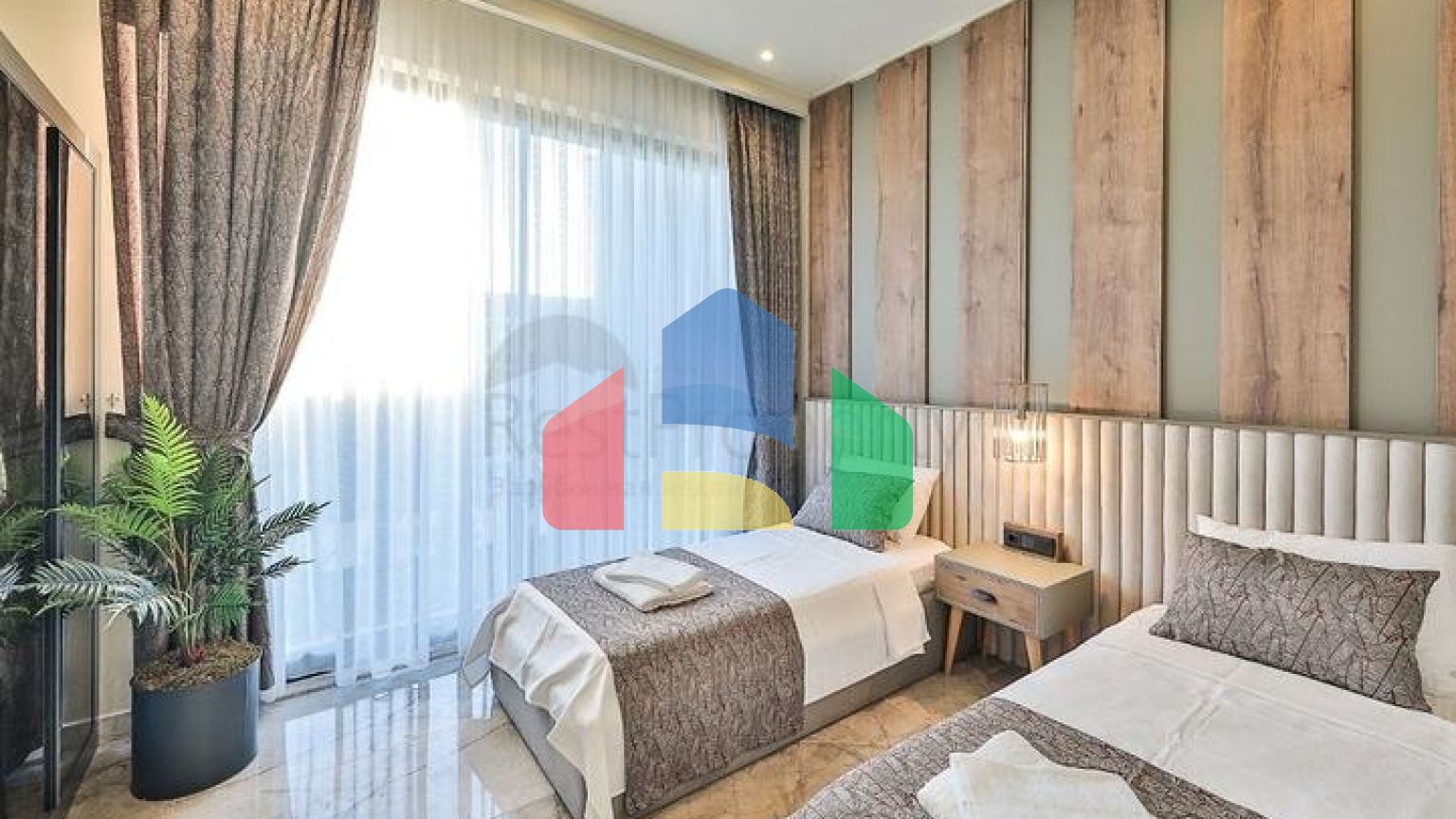 Элегантная вилла с бассейнами и видом на море в Калкане