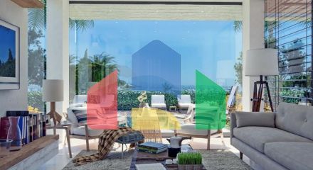 Attractive villas surrounded by lush nature