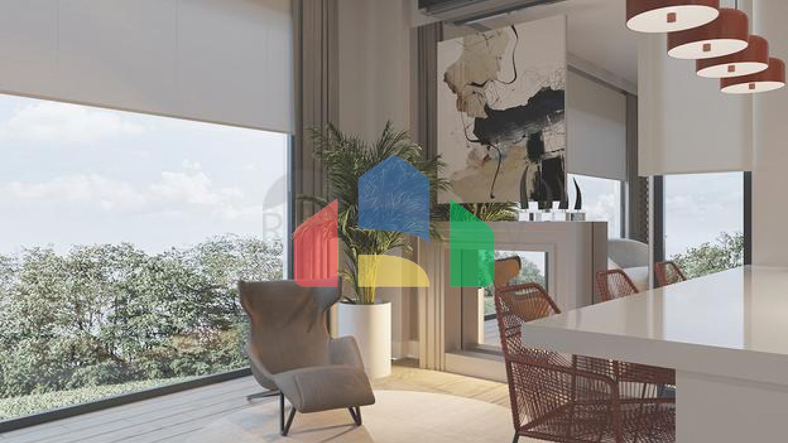 Виллы 3+1 и 4+1 в эко комплексе в окружении хвойного леса в районе Дортепе на восточной части Бодрума.